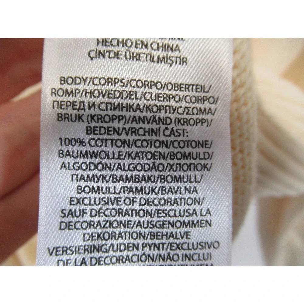 Polo Ralph Lauren Mockneck Sweater Men Large Cream Color Cotton